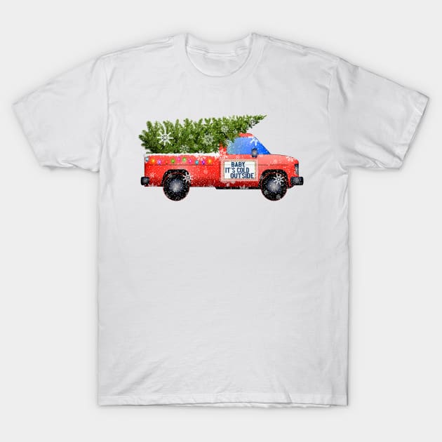 Classic Christmas Vintage Truck T-Shirt by sabrina.seeto@gmail.com